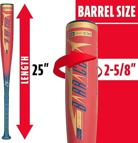 Miniatura 20 de Franklin Sports Bate de teeball para niños, veneno + aluminio Barracuda + compuesto, certificado de béisbol de Estados Unidos para niños + niñas