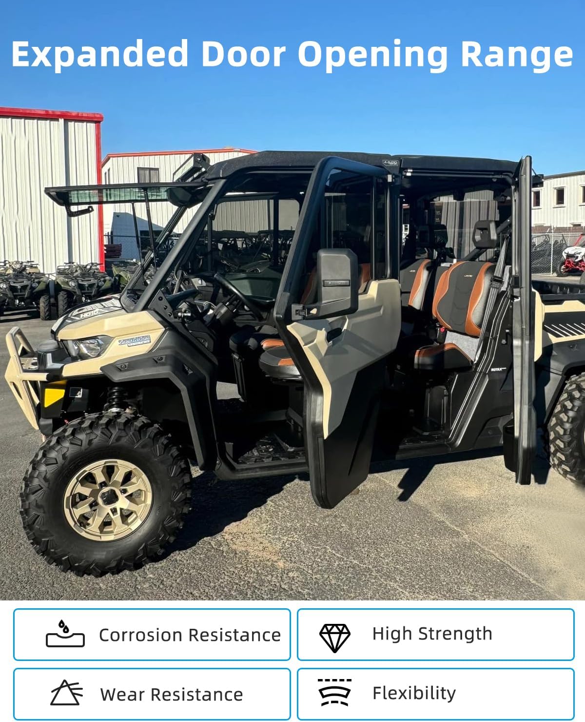 WEIGUZC Extended Door Cables for Can Am Defender Max 2022-Present HD10 Full Doors, Longer Than OEM Cables for Wider Door Opening