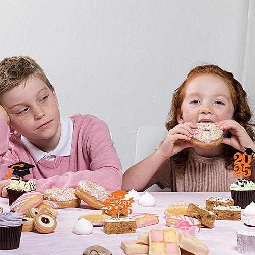 Miniatura 307 de Paquete de 24 adornos dorados para cupcakes de graduación 2025 con purpurina So Proud of You Done Diploma Graduation Cap Cupcake Picks Class of 2025