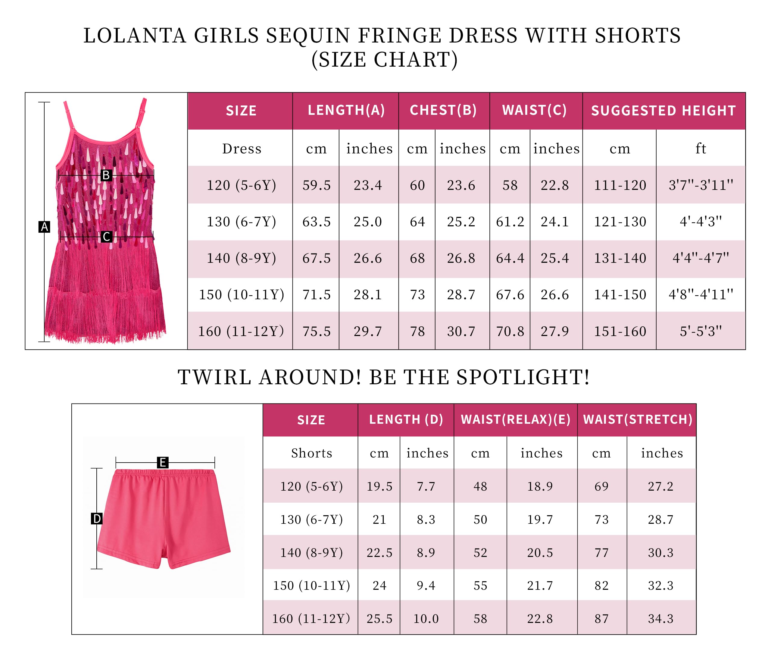 LOLANTA Traje de Baile con Flecos de Lentejuelas para Niñas, Conjunto de Baile Latino para Niños Salsa Rumba, Brillantes Minivestido Flecos de Baile Sin Mangas con Pantalón Corto