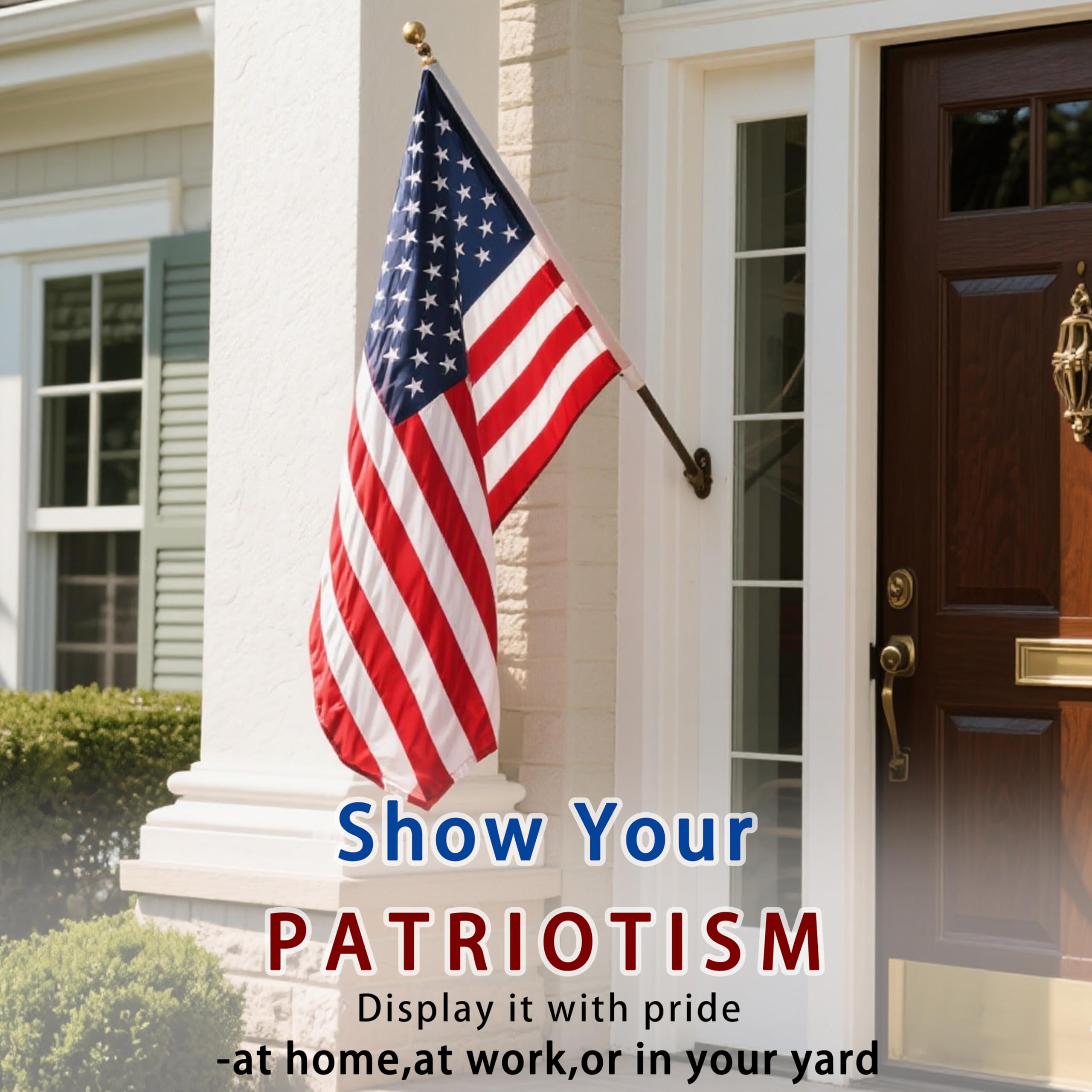 American flag 1x1.5 FT for Outside, Heavy Duty Polyester USA Flag Outdoor with Embroidered Stars, Sewn Stripes, US Flag with Brass Grommets for Indoor, Outdoor, All Weather - 4