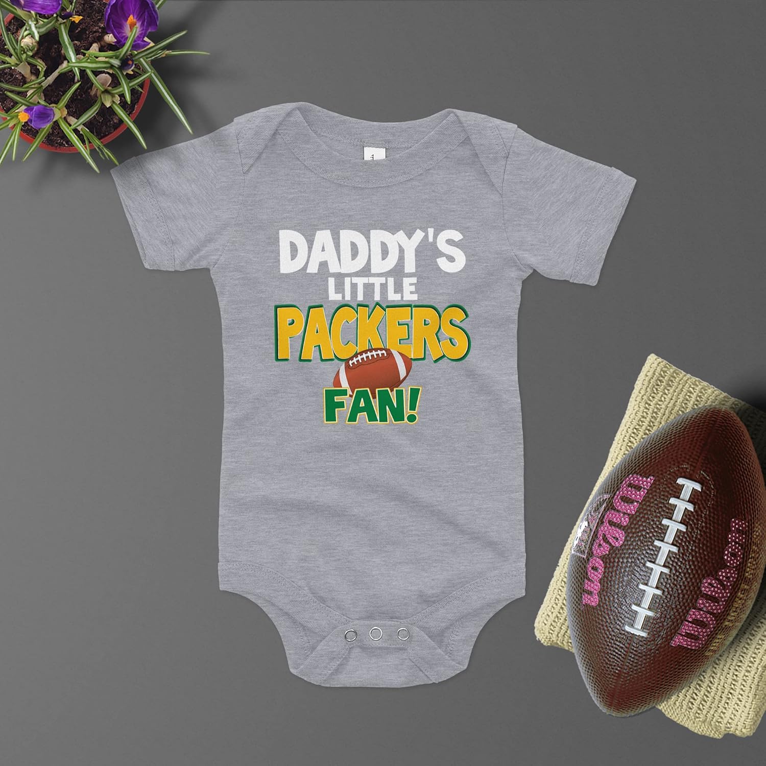 NanyCrafts Daddy's Little Packers Fan Baby Bodysuit, Baby Packers Fan