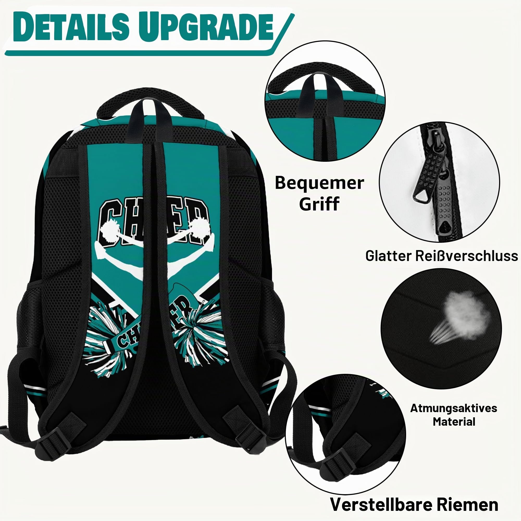 Cheerleader Rucksack mit Cheer Pin Gurt für Cheerleading Geschenke Teamfrauen