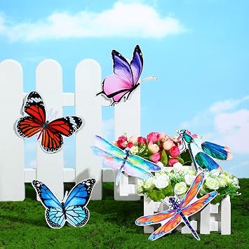 12 Pcs Screen Door Magnets Butterfly Dragonfly Double Sided Decorative Screen Protector Magnets Stickers for Window Flexible Keeping Pet, People and Sliding Doors Safe