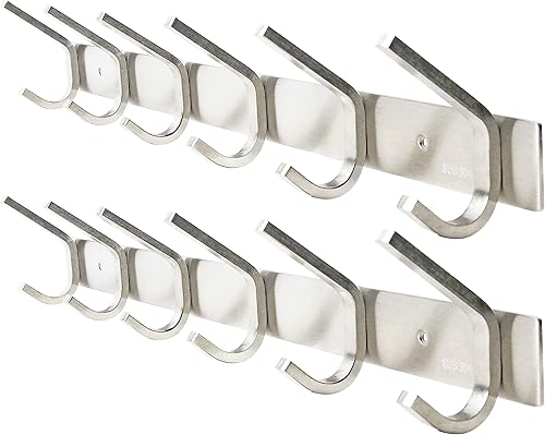 WEBI Paquete de 2 percheros de acero inoxidable 304 de alta resistencia, acabado satinado, gran almacenamiento y organización del hogar para