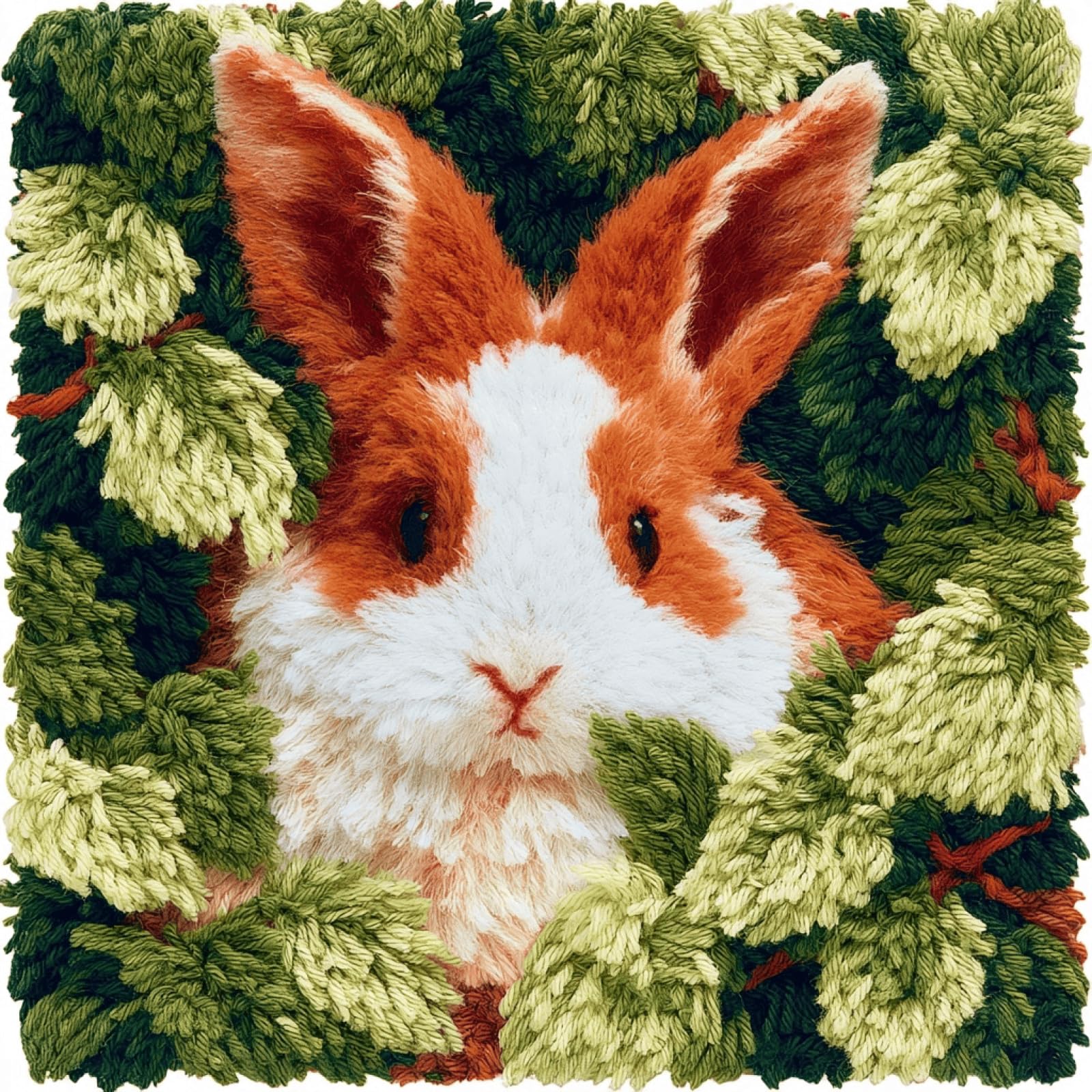XDEGHUANGSS Latch Hook Pillow Kit,Cushion Cover Craft Kit,43x43 cm,Rabbit