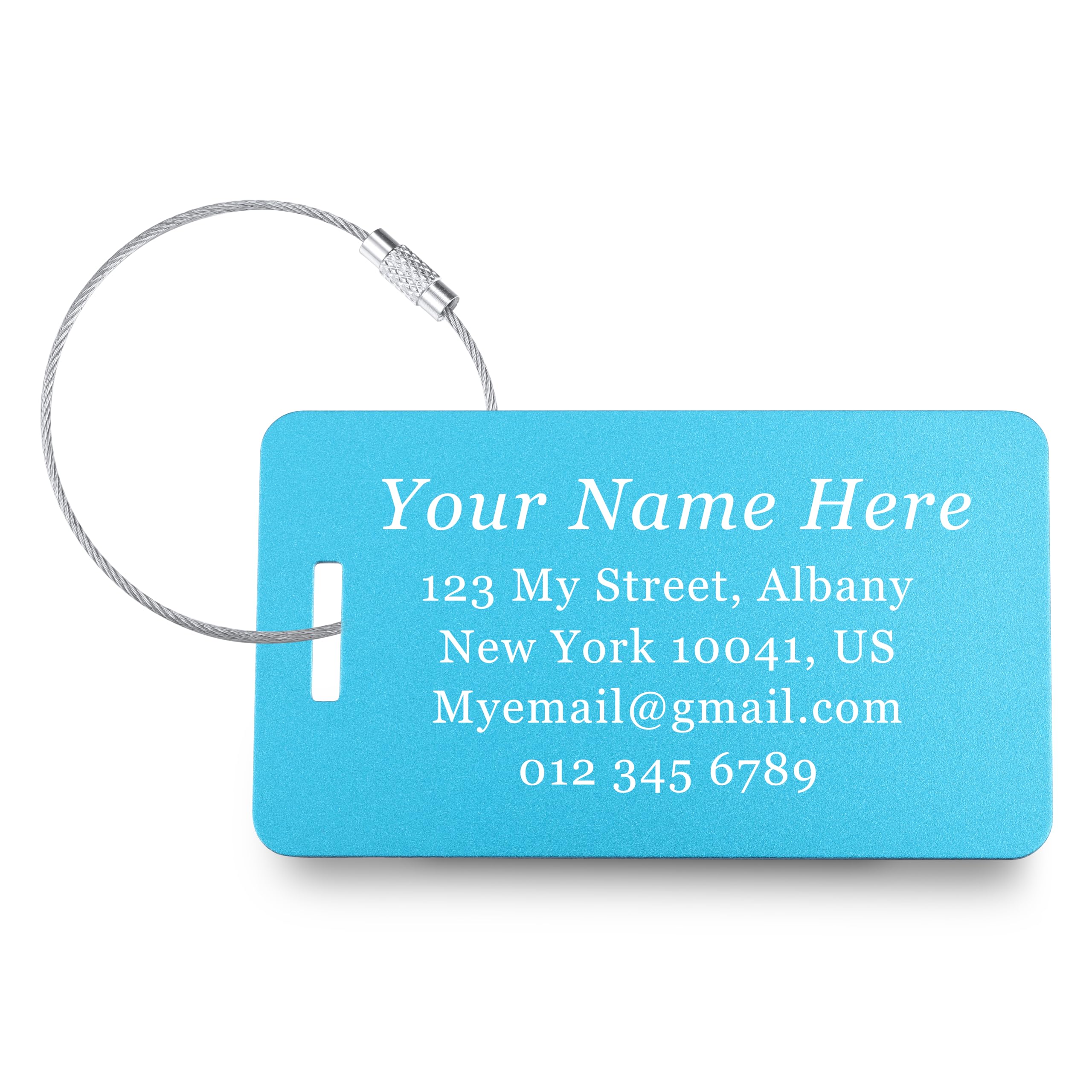 INBLUE Personalized Luggage Tags for Suitcases with Engraved Text/Name Unique Travel Bag Tags for Luggage 1-4 Pieces Aluminum Tag for Suitcase Travel