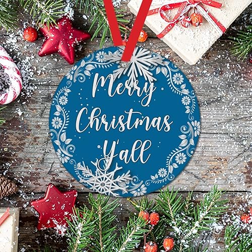Miniatura 49 de Tree Decoration Ornaments Merry Christmas Y'all Holiday Present Ceramic Xmas Tree Ornament Gold Snowflake Ball Wreath Christmas Decorations Gift