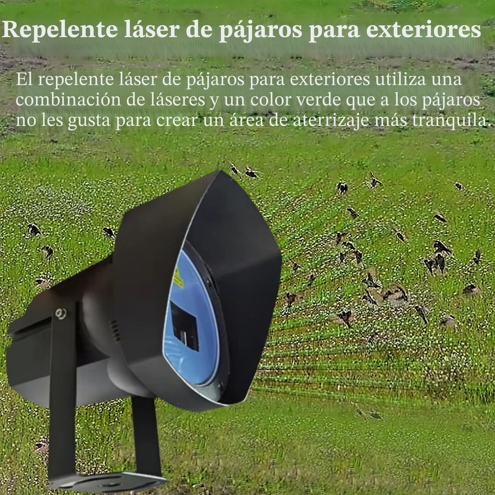 Repelente Láser Industrial para Aves, Ahuyentador De Aves Automático E Impermeable, Dispositivo Láser para Ahuyentar Pájaros En Aeropuertos, Ideal para Palomas, Estorninos Y Gorriones