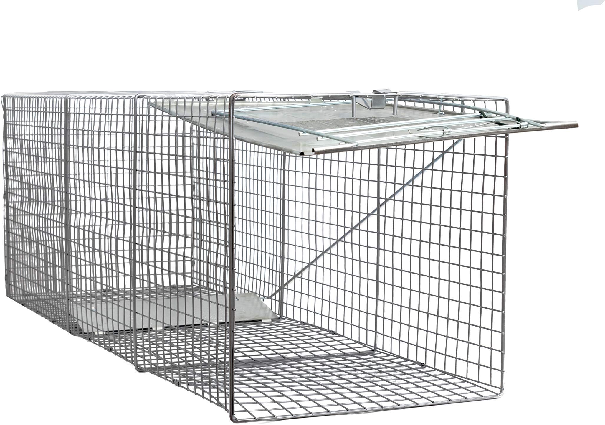 Amazon Com Animal Trap 42 X15 X15 Best Humane Animal Trap For Dogs Foxes Badgers Coyotes And Other Similar Sized Animals Easy Trap Catch Release Cage With 1 Door By Lifesupplyusa Garden