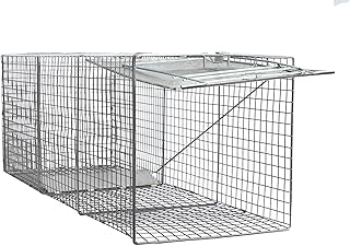 LifeSupplyUSA Large One Door Catch Release Heavy Duty Cage Live Animal Trap for Dogs, Foxes, Badgers, Coyotes, and Other Similar Sized Animals, 42