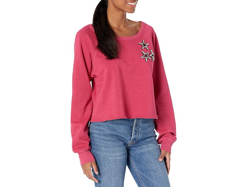 Wildfox Shine Bright Sweatshirt (Sangria) Women's Clothing INTERNATIONAL SHIPPING