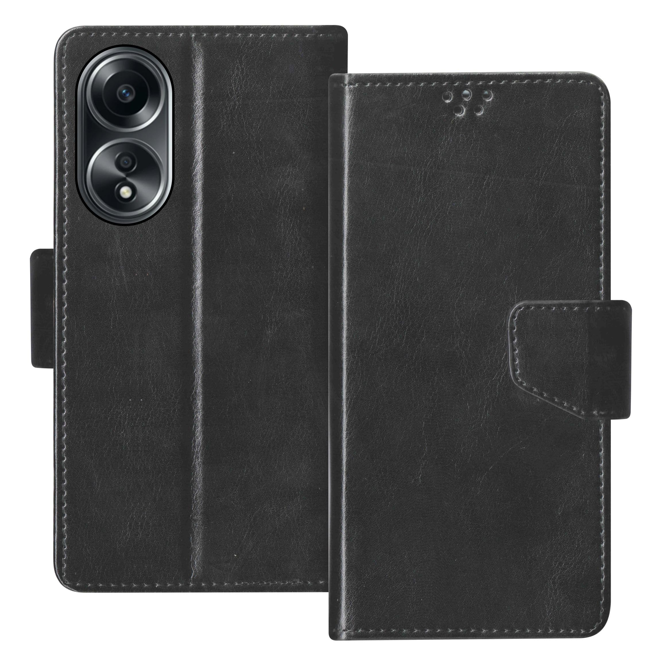 SBMS Oppo A58 4G Flip Cover Back Cover Case with Magnatic Closure | Inbuilt Stand | Card & Money Pocket (Black) (B0CGJ4GVD9) Amazon Price History, Amazon Price Tracker