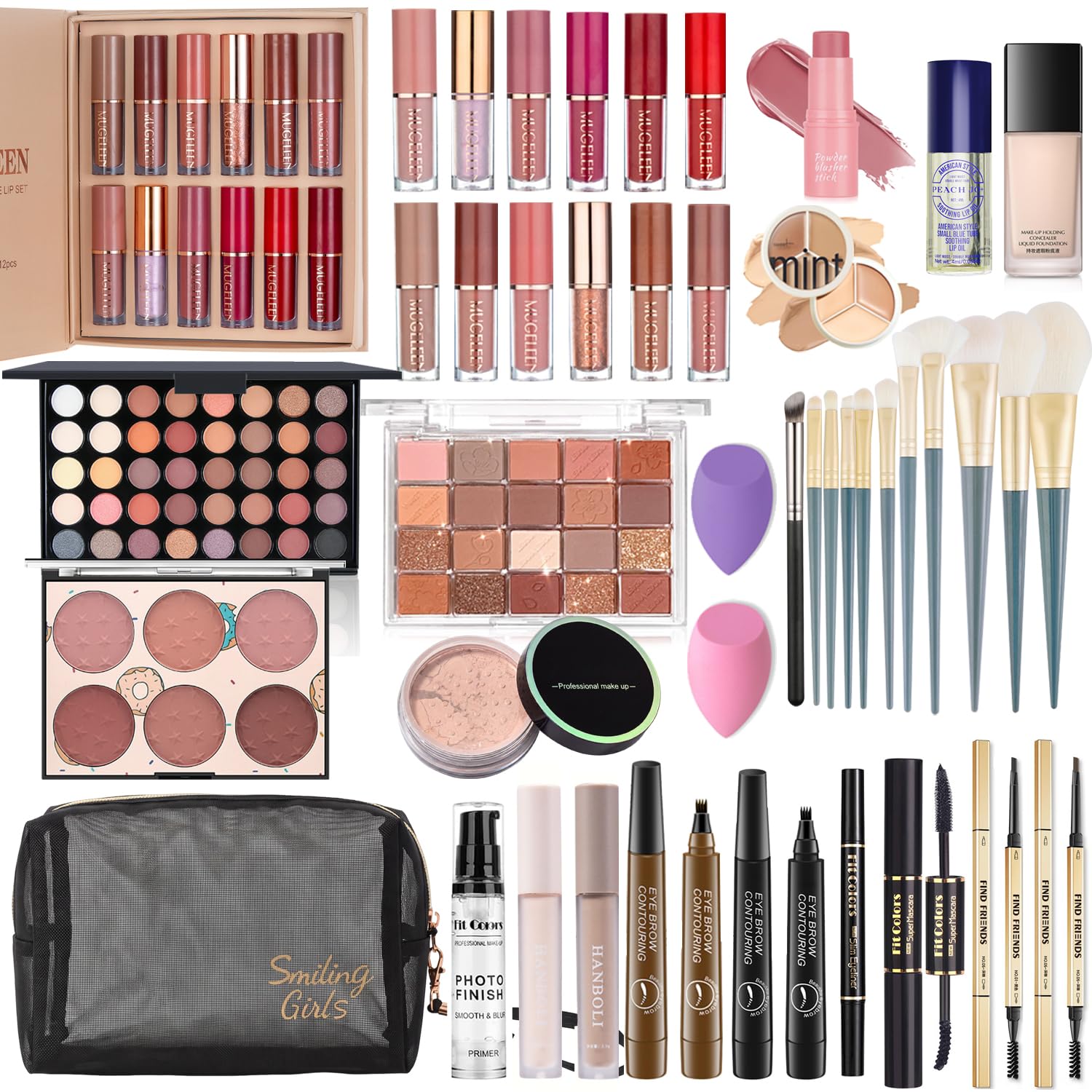 Makeup Kit for Women Full Kit, Makeup Set, Makeup Sets for Women Girls Teens, maquillaje para mujer, Make Up Set Includes Foundation 40 Color Eyeshadow Lipgloss etc Cosmetic Makeup Kit for Girls A (Matte Eyeshadow)