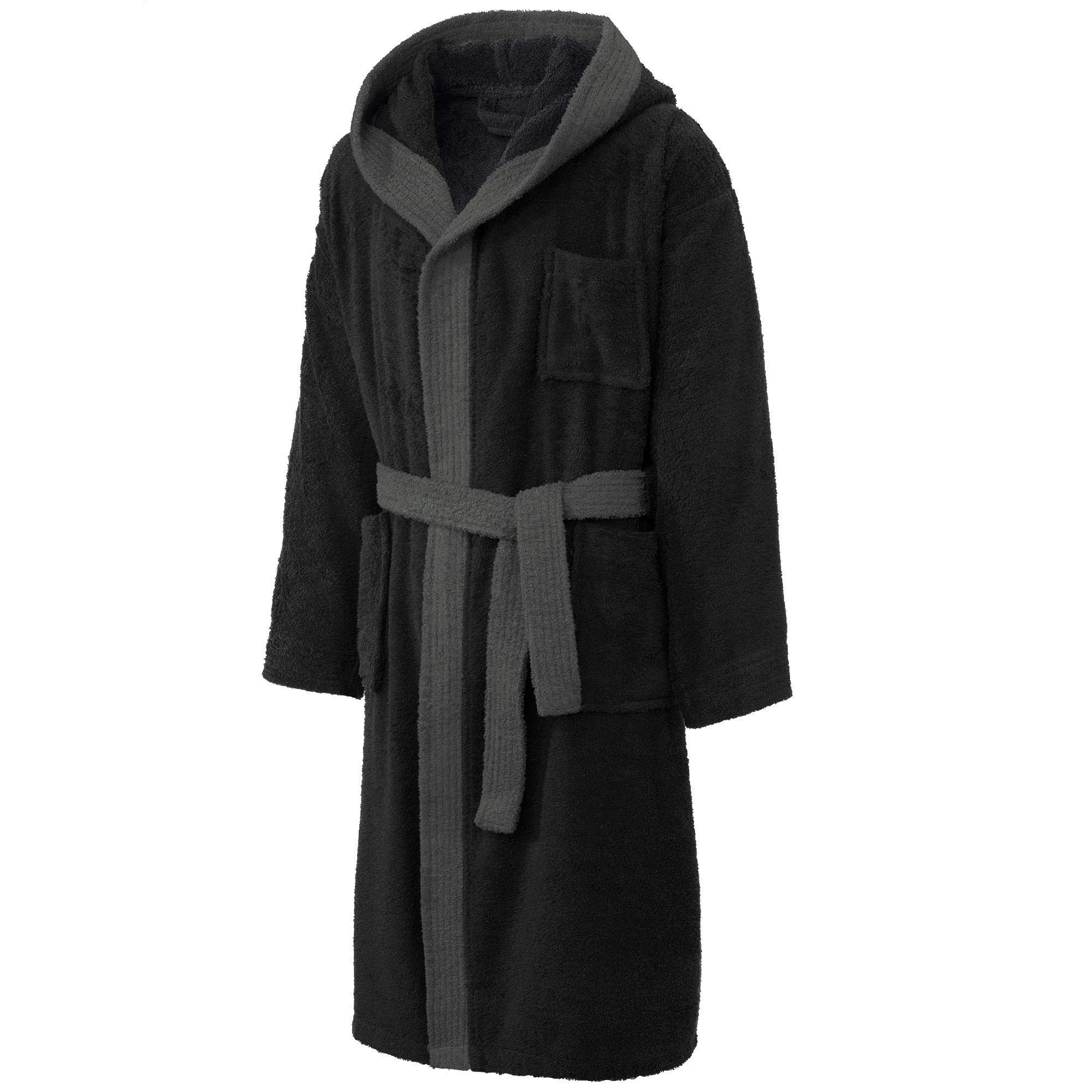 CelinaTex S-XXL Bademantel Kapuze Uni lang aufgesetzte Taschen Damen Herren Unisex warm Frottee Baumwolle Morgenmantel, Sauna, Spa, Pool, Bad, flauschig und komfortabel OEKO-TEX Arizona