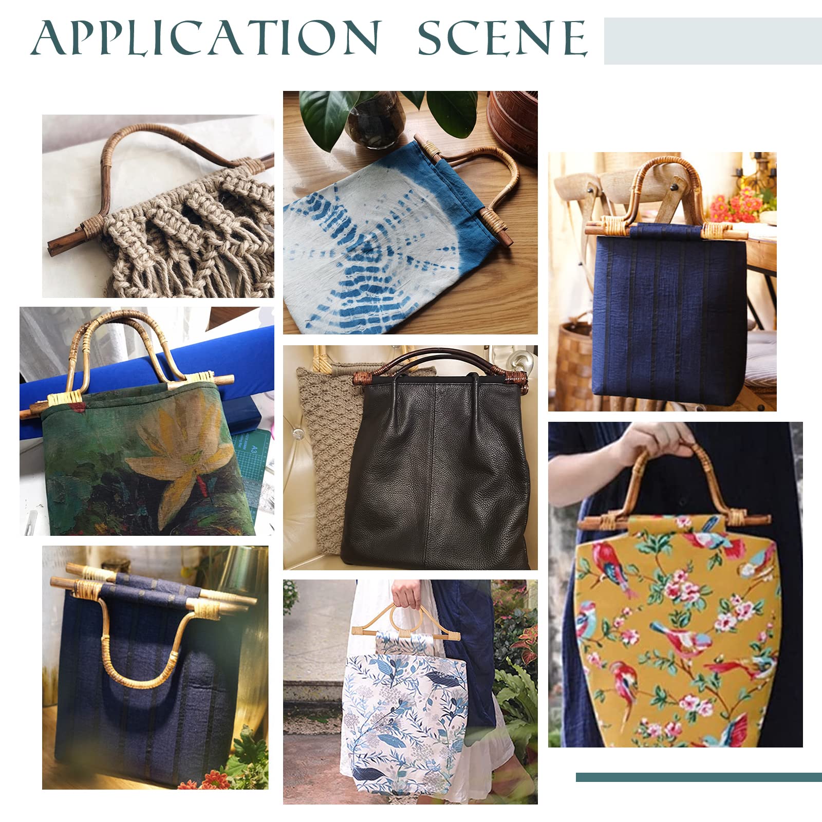 Manici Per Borse In Plastica Stile Bamb&ugrave; - 2 Pezzi, Forma A U, Nero, Per Borse Fai-da-te E Ricambi