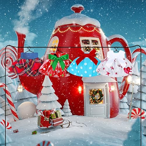 Miniatura 2 de 7 piezas de ropa de Papá Noel, ropa de elfo, accesorios de elfo, chaleco esponjoso de elfo de Navidad y falda para muñeca, decoraciones de Navidad,
