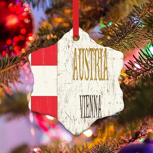 Miniatura 5 de WoGuangis Adorno colgante de árbol de Navidad de Viena Austria Adorno colgante de Navidad Nacional País Adornos de Navidad de cerámica Recuerdo