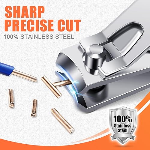 Miniatura 5 de DRMODE - Cortaúñas de dedos para adultos, paquete de 8 cortaúñas a granel para hombres y mujeres, de acero inoxidable afilado, de viaje, mini