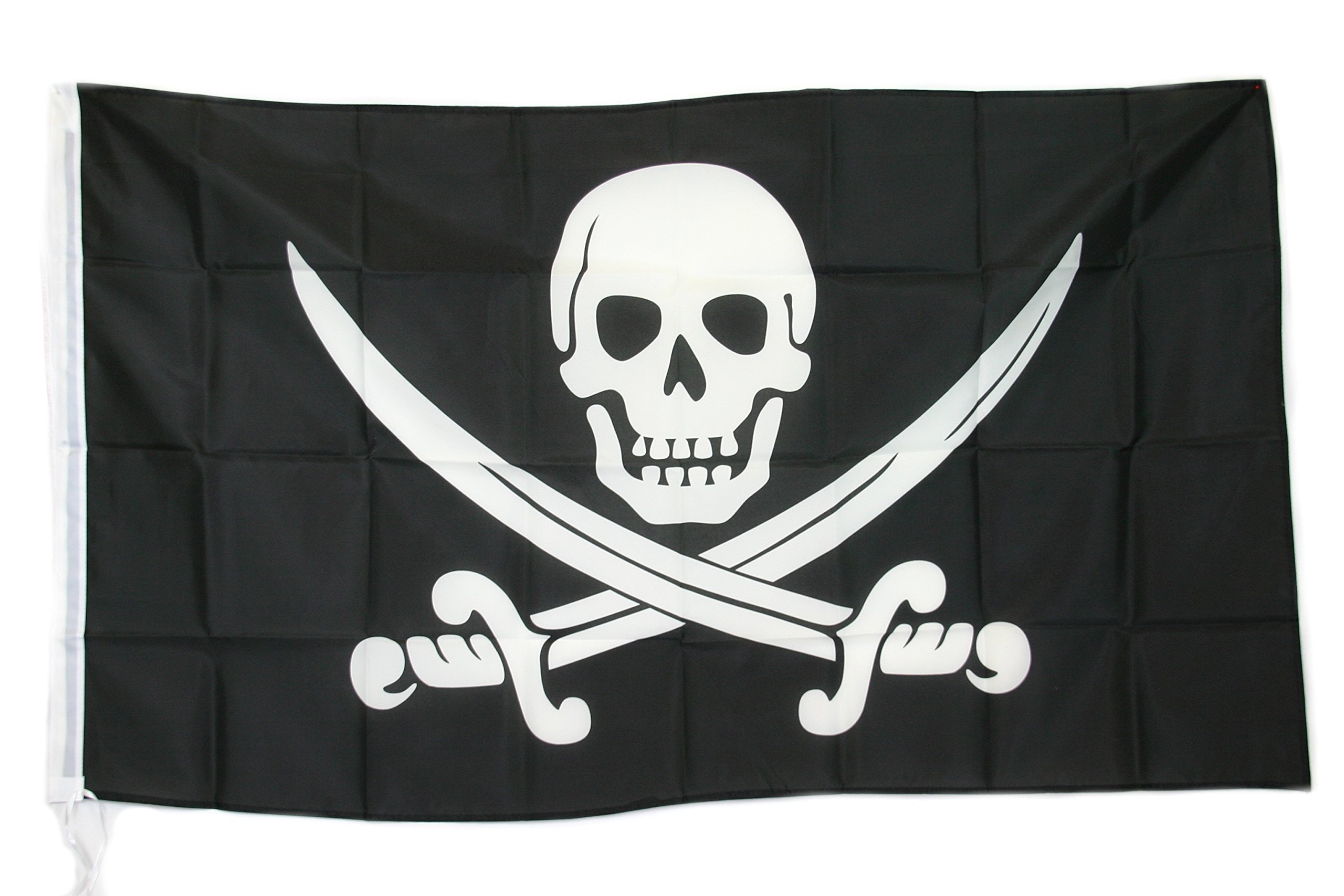 Bandiera Pirata Con Rhum 150x90cm - Bandiera Da Pirati Con Teschio E Bottiglia, Per Decorazione Interna Ed Esterna