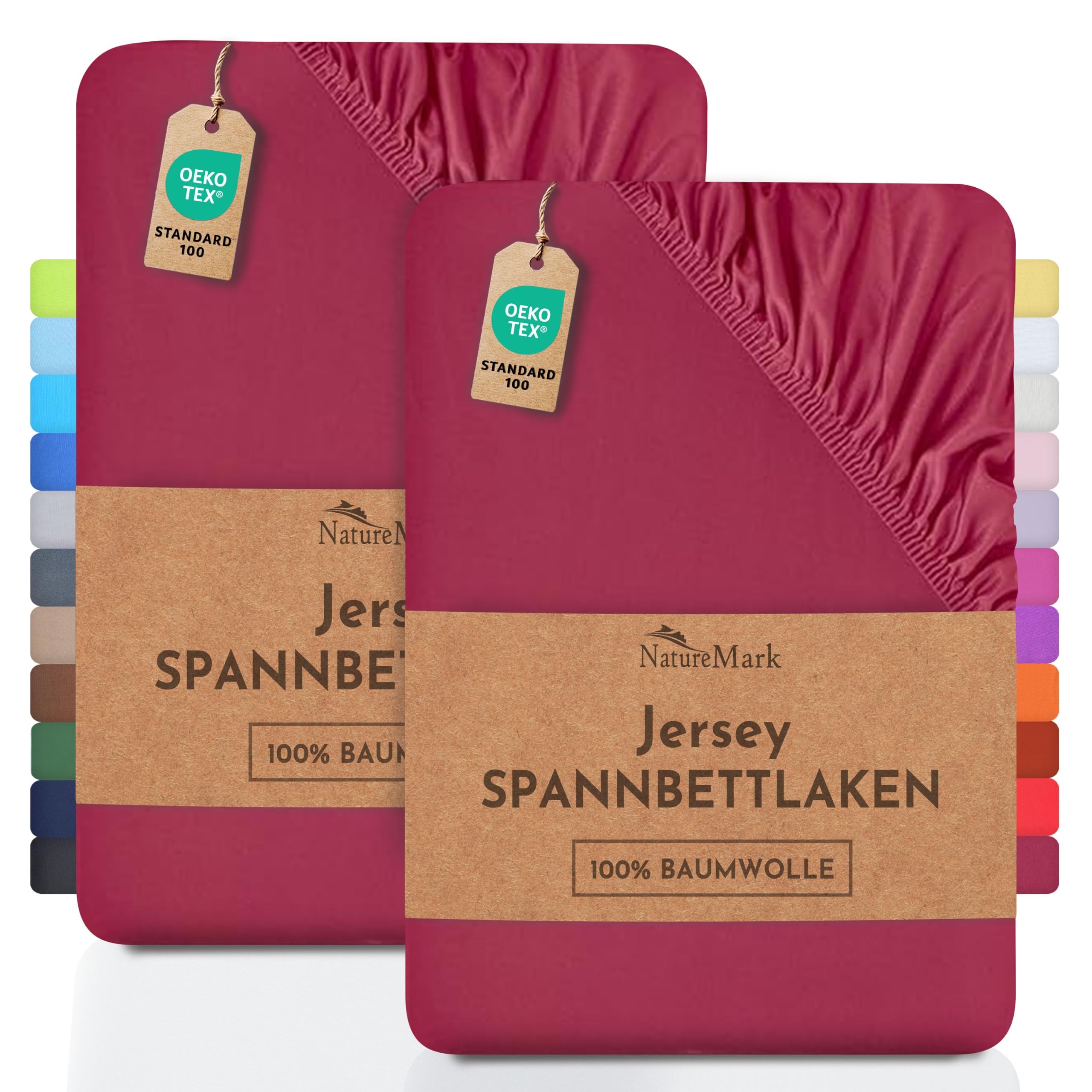 2 Jersey Spannbettlaken Spannbetttuch Baumwolle Qualität Ökotex Standard 100