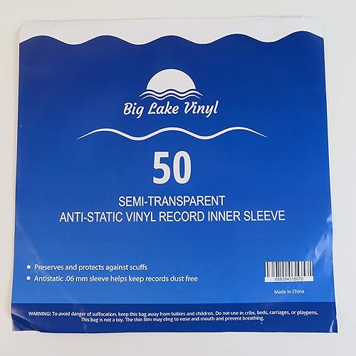 Miniatura 3 de 50 fundas interiores de disco de vinilo, plástico semitransparente con fondo redondeado antiestático de 12 pulgadas | Protege y preserva los LP