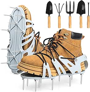 Yuepin Lawn Aerator Shoes, Garden Grass Aerator Spiked Sandals With Lock Belt | UK