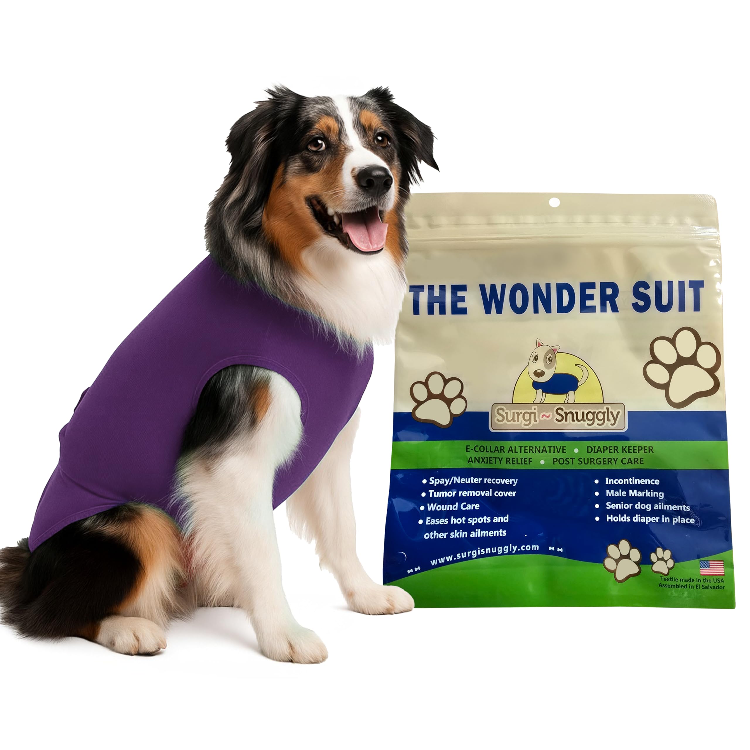 Surgi~Snuggly Disposable Dog Diapers Keeper - for Male and Female Dogs - Wrap Around Legs for Superior Fit