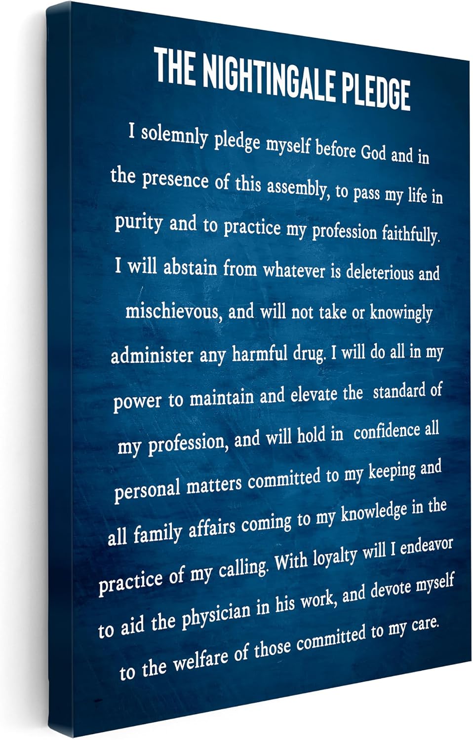 Poster Master Nurse's Pledge Canvas - The Nightingale Pledge Print - Nurse Oath Art - Gift for Men, Women, Nurse - Great Wall Decor for Bedroom, Living Room, Office - 8x10 STRETCHED Canvas