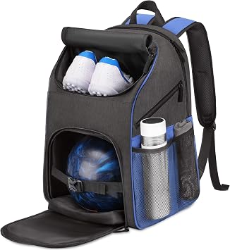 Bosynoy Bowling Backpack, Single Bowling Ball Bag with Shoe Compartment
