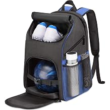 Bosynoy Bowling Backpack, Single Bowling Ball Bag with Shoe Compartment | Bowling Bag Totes with Foam Padded Protection, Fits Shoes Up to US Mens Size 16 and Accessories, Grey