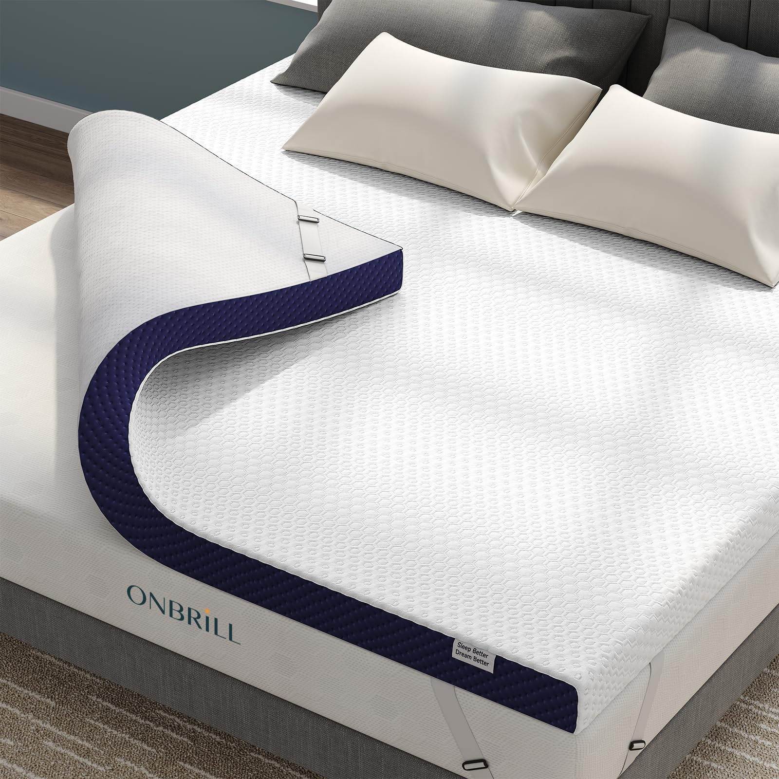 Full size 4-inch Thick Memory Foam / High Density Foam Mattress Topper