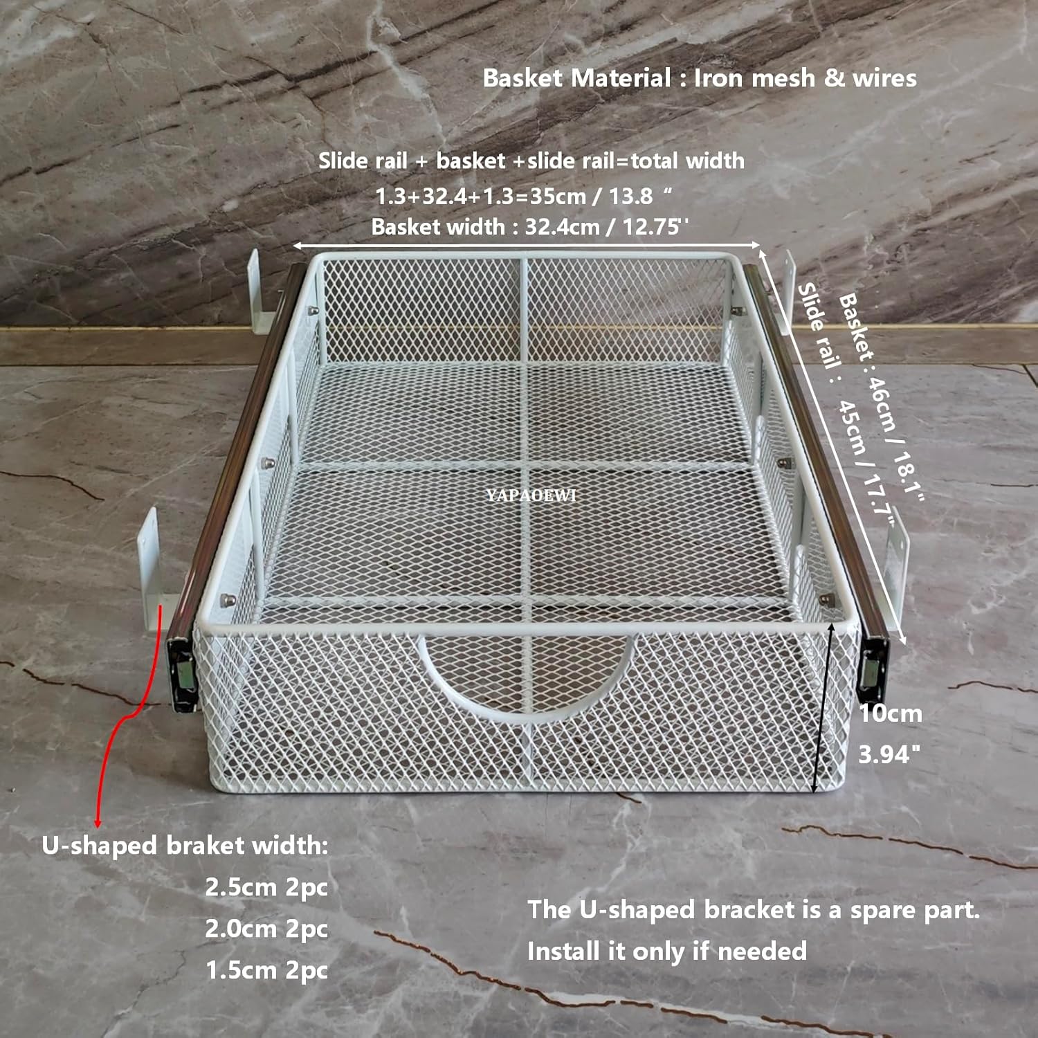 Pull Out Closet Drawer for Clothes | Sliding Wire Basket for Wardrobe Cabinets | Roll Out Storage Organizer | Side Mounting | for Home, Kitchen,Pantry