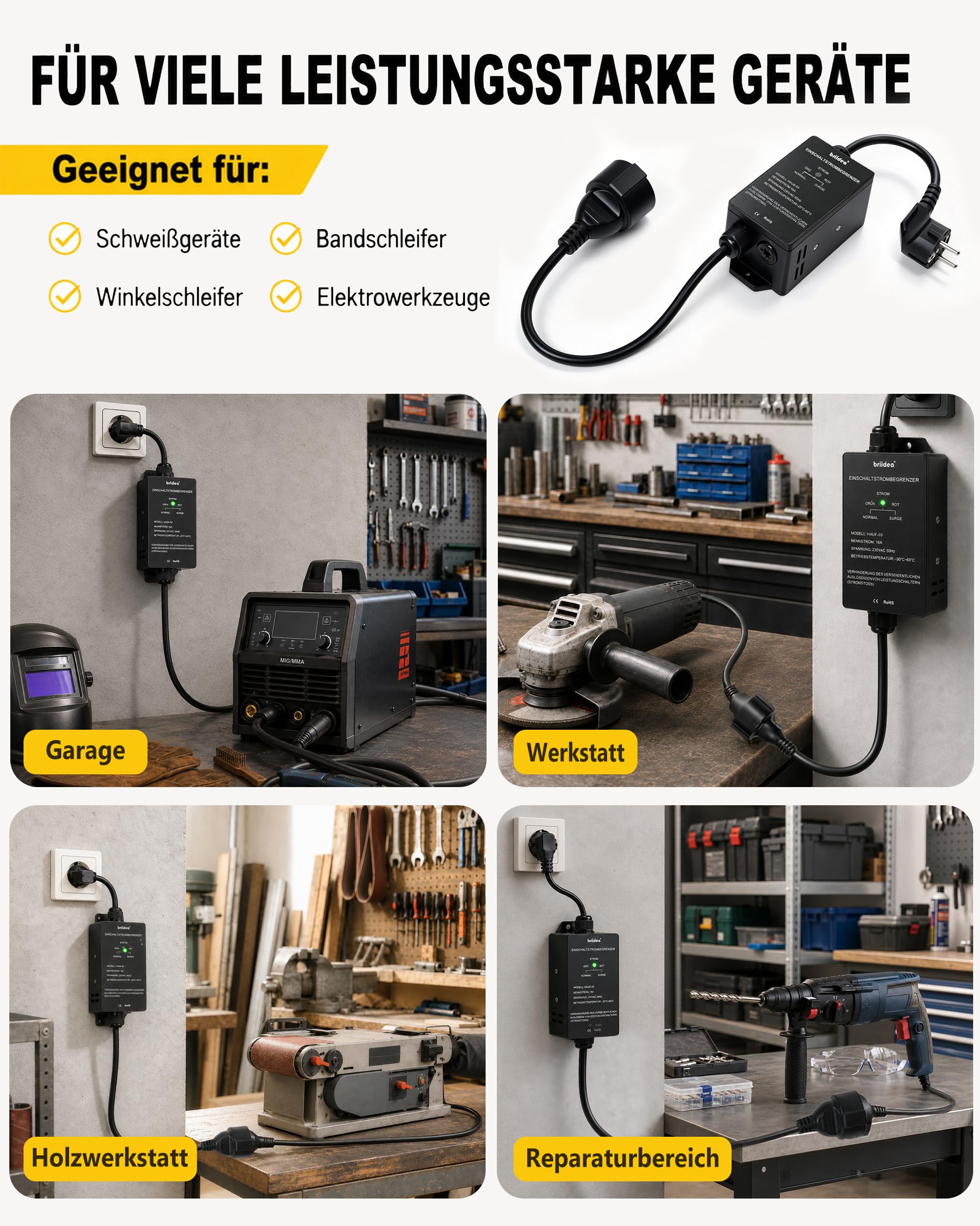 Briidea Ogranicznik prądu rozruchowego, 230 V 16 A ogranicznik prądu