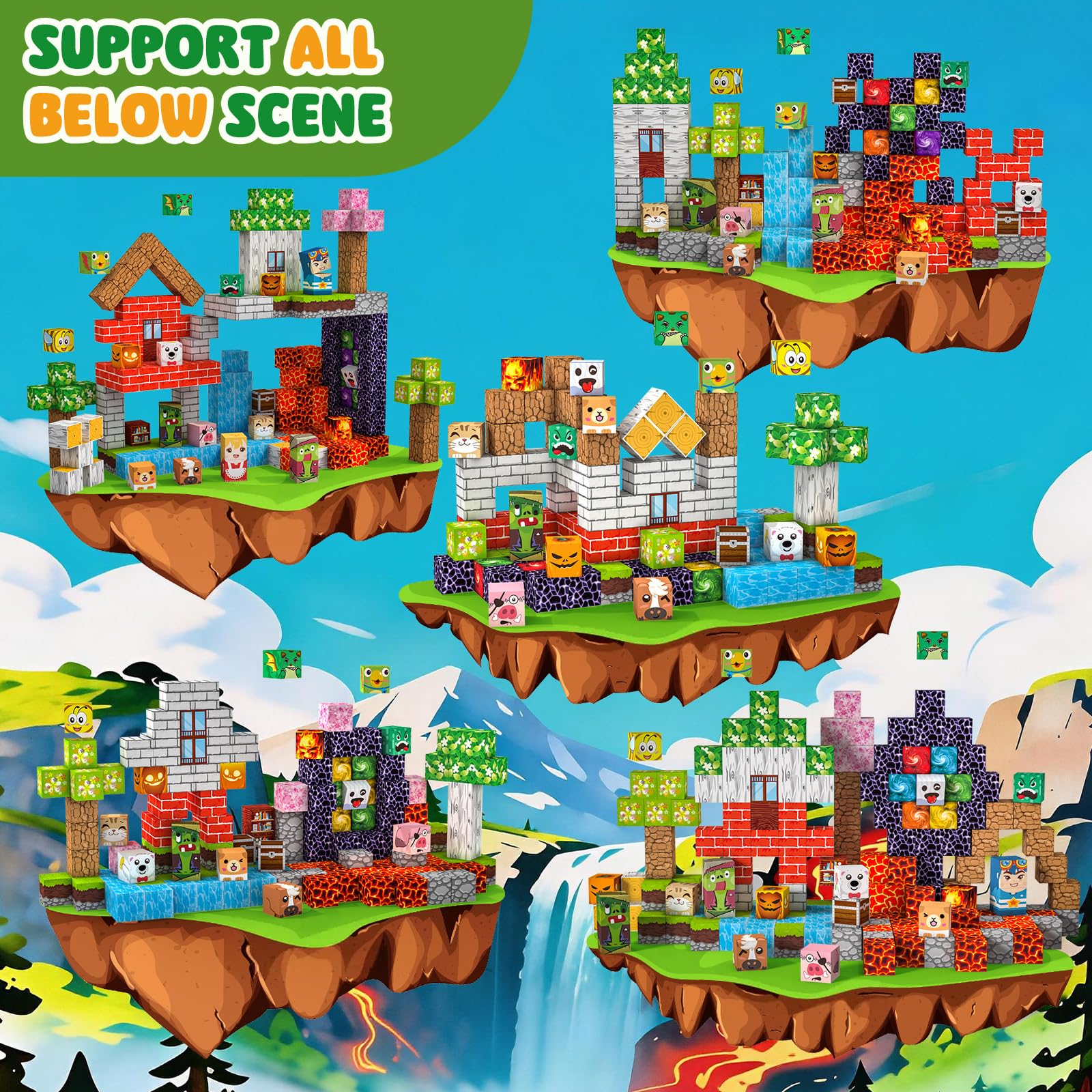 Crifeton Costruzioni Magnetiche per Bambini 220 PCS 2CM 3+ Giochi Cubi Magnetici, Building Blocks Giocattoli Montessori a Partire da 3 4 5 6 7 8 9 10 11 12 Anni Regali di Compleanno per Ragazzi