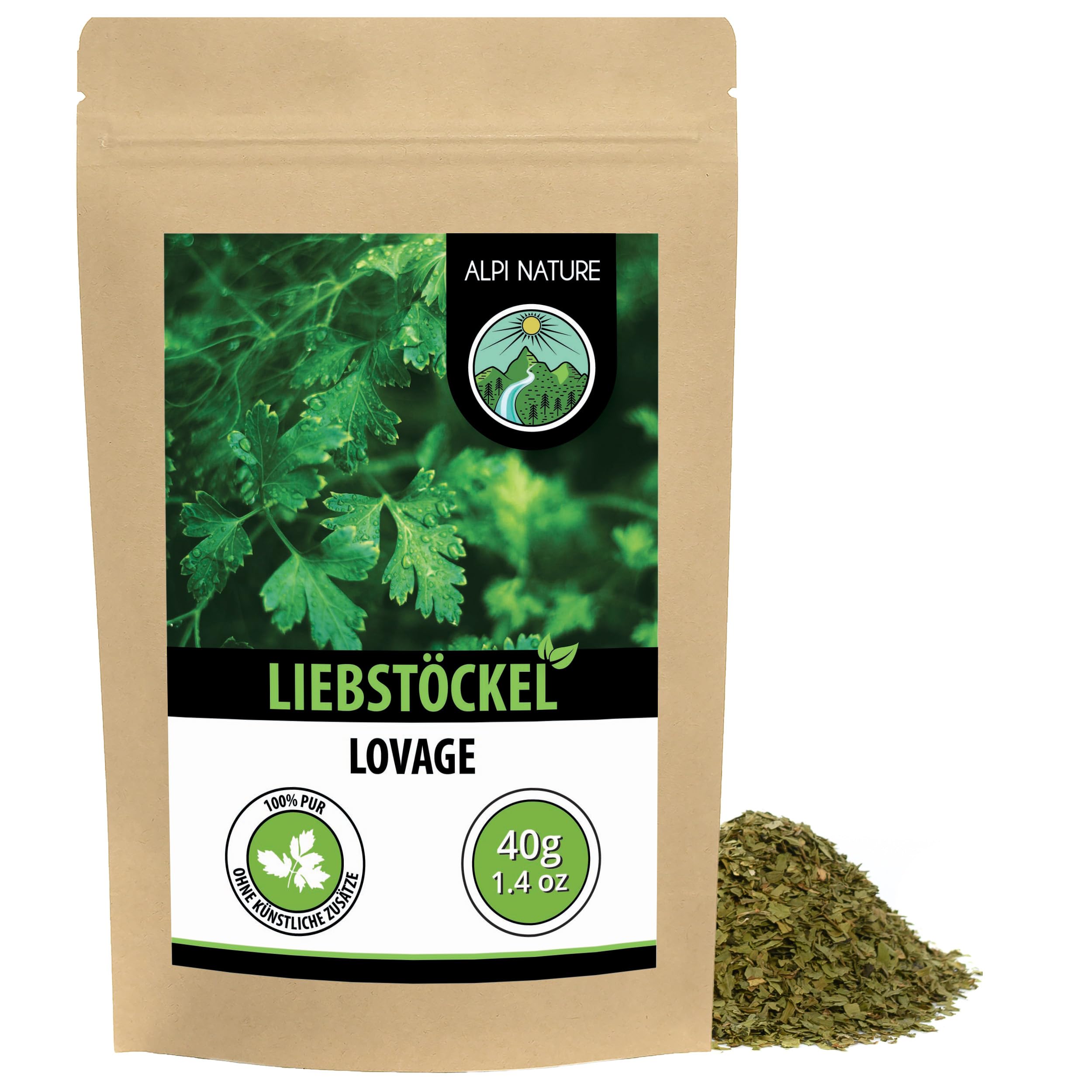 Alpi Nature Liebstöckel 40g, Liebstöckel Gewürz, Liebstöckelblätter getrocknet, Liebstöckelgewürz