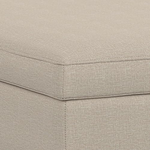 Miniatura 378 de SIMPLIHOME Owen - Bandeja rectangular moderna de mediados de siglo de 34 pulgadas de ancho, otomana pequeña para almacenamiento de mesa auxiliar, en