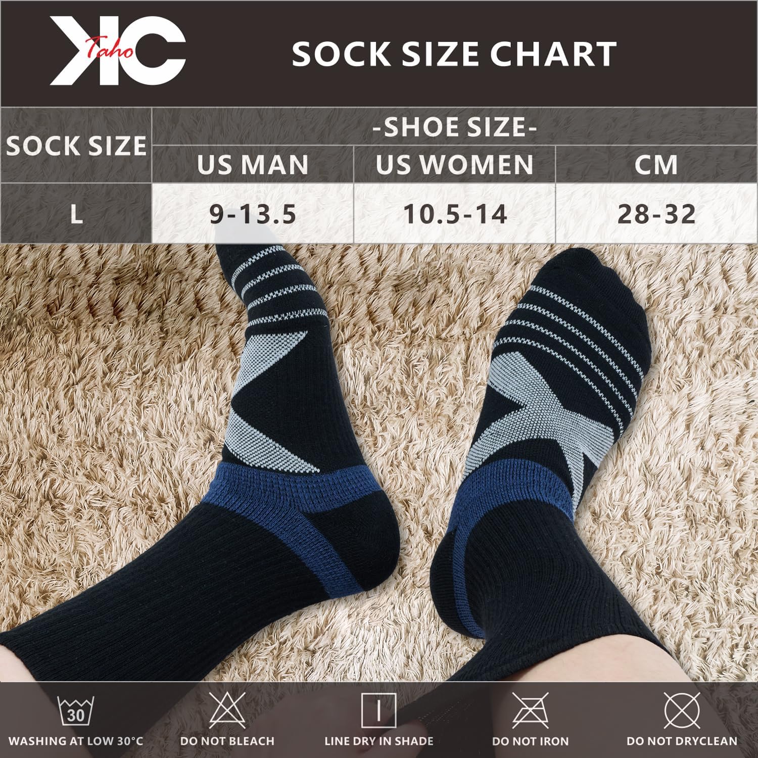 Men's Compression Athletic Cushioned Crew Socks (4 Pairs) Arch Support Hiking Walking Running Socks - Image 6