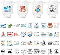 Vista 8 de Teling 36 calcomanías para planchar para baby shower, juegos de calcomanías de transferencia para planchar, parches de calcomanías de transferencia