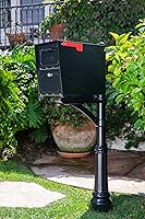 Vista 2 de Architectural Mailboxes Oasis TriBolt - Buzón de acero galvanizado, con bloqueo de montaje, código de compatibilidad H, 620020B-10, negro, capacidad