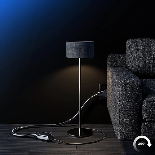 Miniatura 9 de Maximm Cable de extensión de enchufe plano giratorio de 360 de 2 pies, cable de alimentación de 3 clavijas, cable de alimentación de 16 Awg, paquete