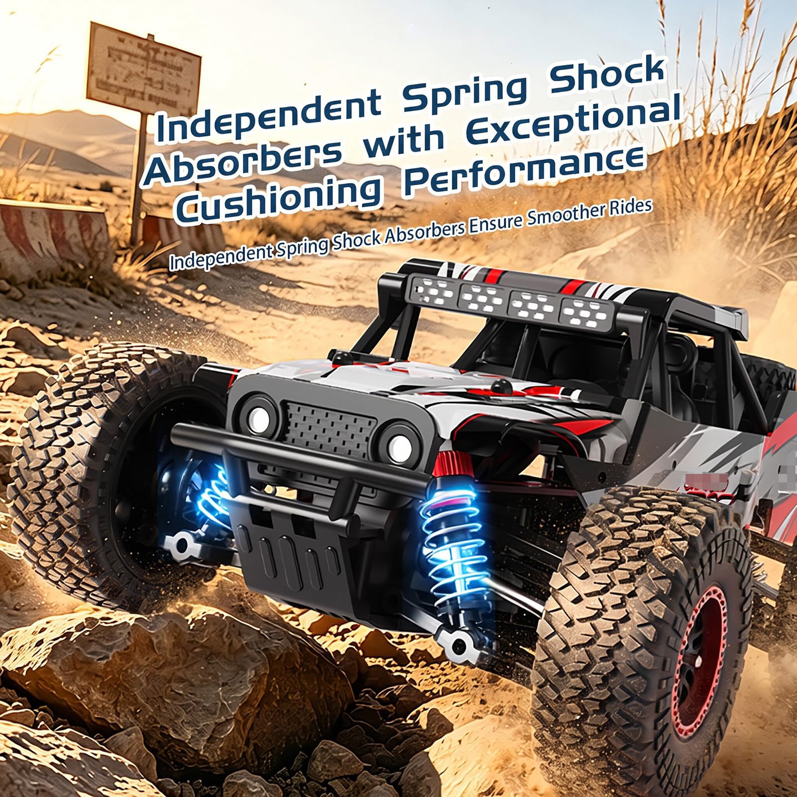 Auto fuoristrada RC 1/18, 70 km/h, 2,4 GHz, telecomando