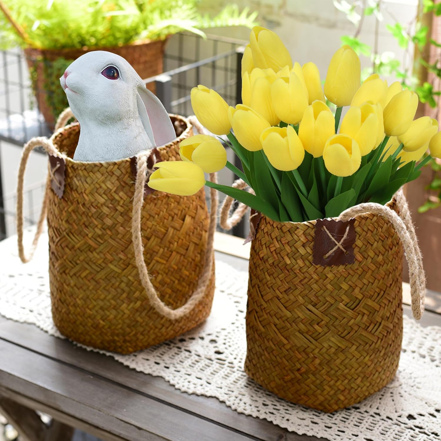 Artificial Tulips Flowers Fake Latex Tulip Stems - 30pcs Real Touch Faux Multicolor Tulips Flower for Easter Spring Wedding Bouquet Centerpiece Floral Arrangement Cemetery Table Decor - Image 2