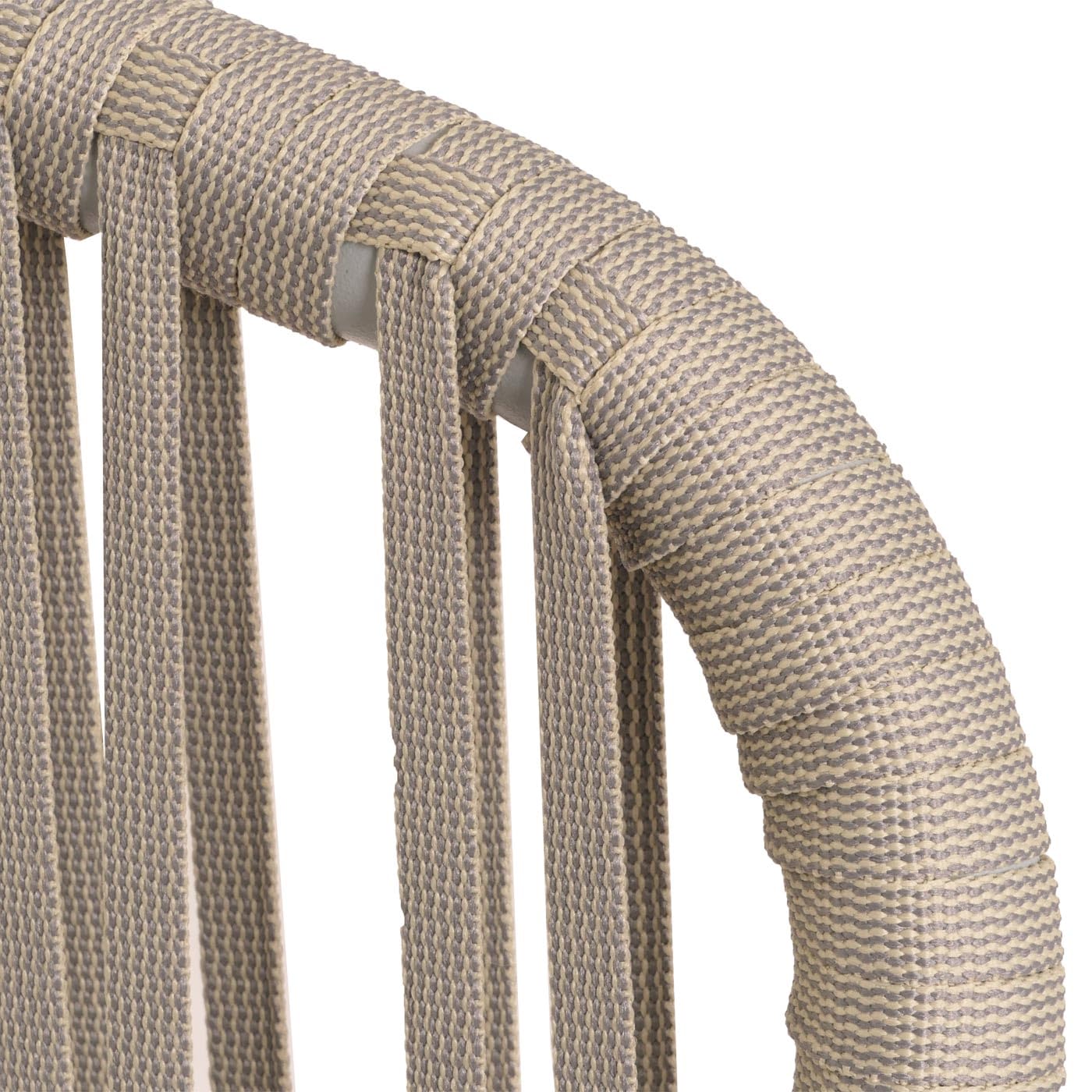 Mendler 2er-Set Gartenstuhl HWC-N41AM, Outdoor Armlehne, wetterfest Aluminium Seilgeflecht Rope - grau Kissen grau
