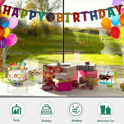 Miniatura 12 de 3 soportes cuadrados de acrílico para tartas, soporte redondo reutilizable para cupcakes de postre, pastel, pizza, soporte de exhibición, plato