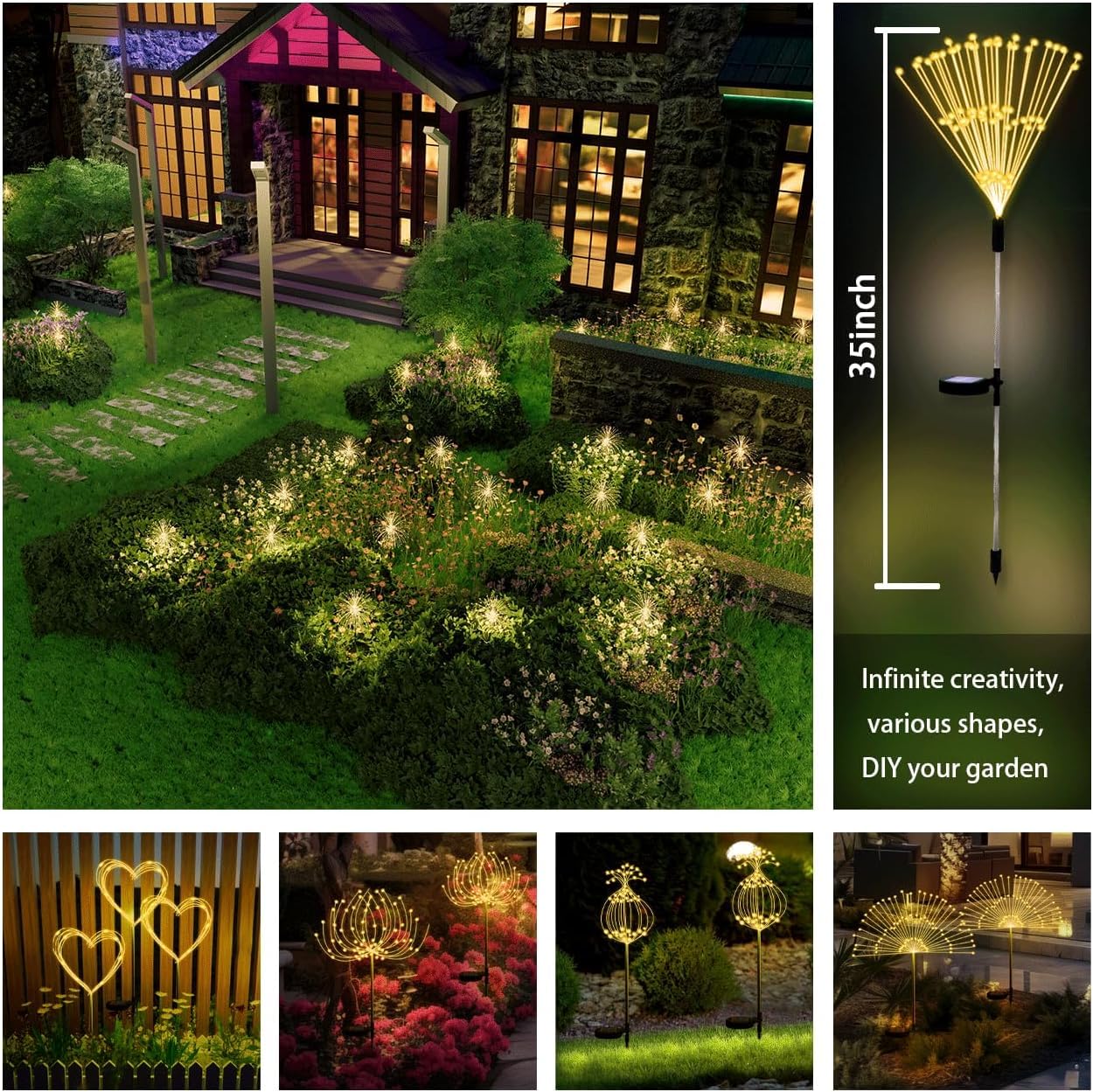 Solar-Gartenlichter – 6 Stück Mit 150 LEDs & 8 Modi Für Terrasse & Balkon