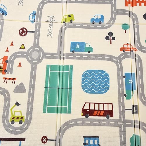 Miniatura 2 de Tapete para gatear para bebés de 70.9 x 78.7 pulgadas de grosor, impermeable, portátil, reversible, de espuma, para sala de estar, dormitorio
