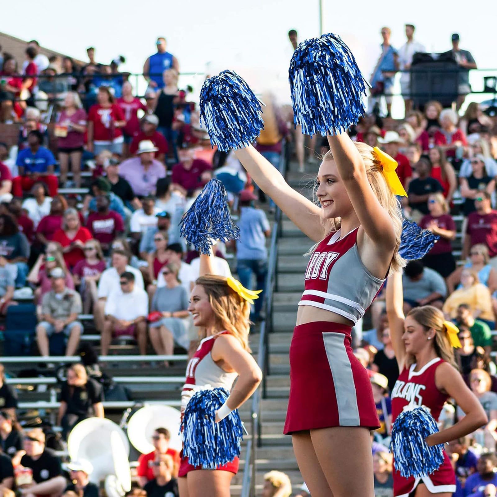 Glänzende Cheerleader-Pompons für Team-Wettbewerbe, festliche Feiern, buntes Cheerleader-Tanz-Pom-Set, 24 Stück