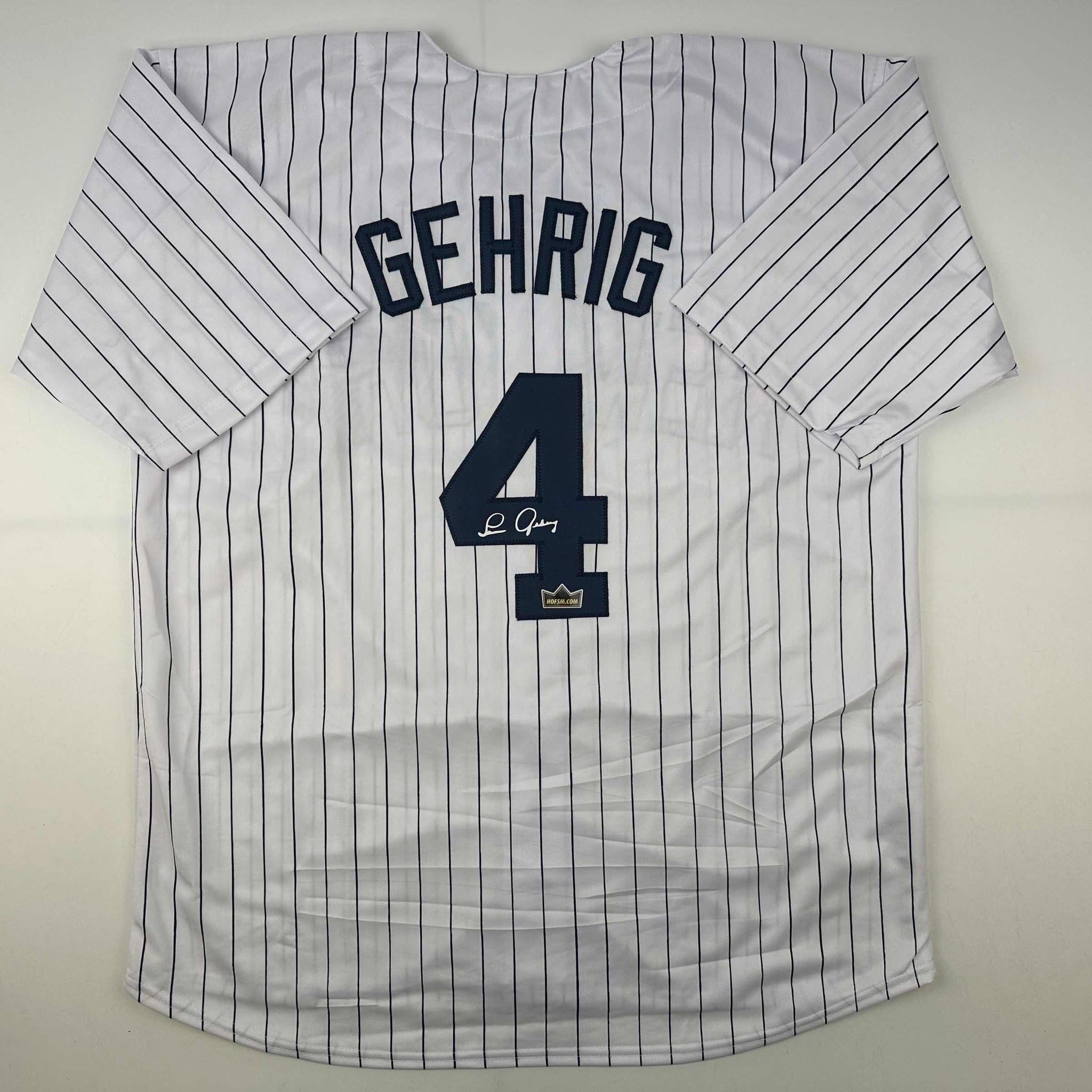 Facsimile Autographed Lou Gehrig New York Pinstripe Reprint Laser