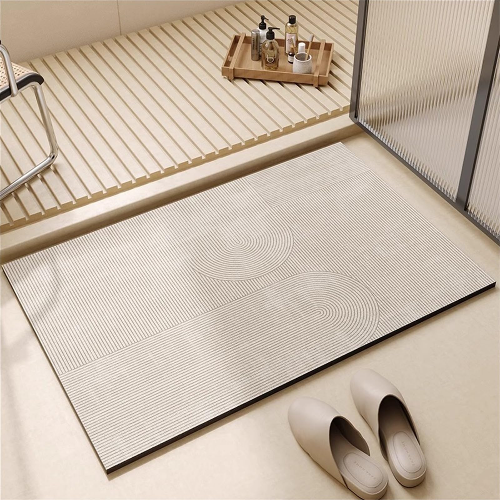 Tapis absorbant en PVC doux pour porte de toilettes et bain minimaliste